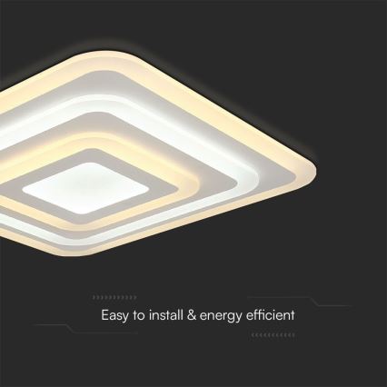 Plafón LED regulable LED/77W/230V 3000-6500K 49,5x49,5 cm + control remoto