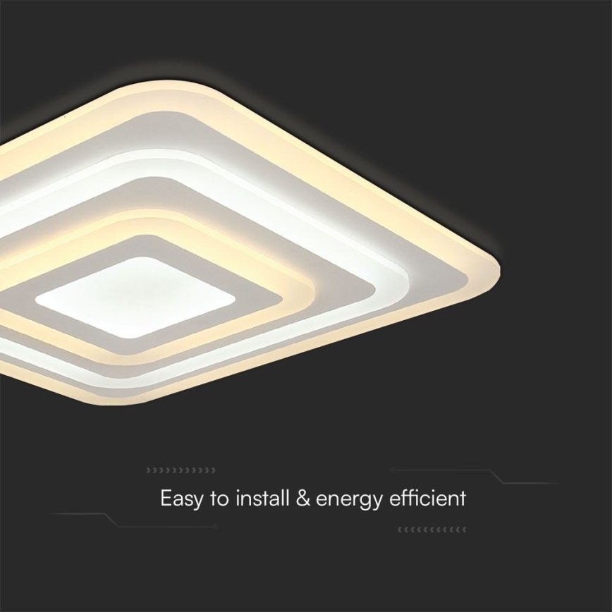 Plafón LED regulable LED/77W/230V 3000-6500K 49,5x49,5 cm + control remoto