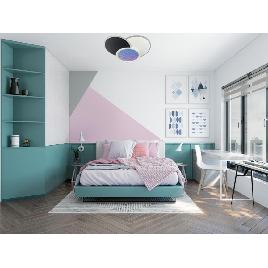 Plafón LED regulable LED/80W/230V 3000-6500K blanco + control remoto