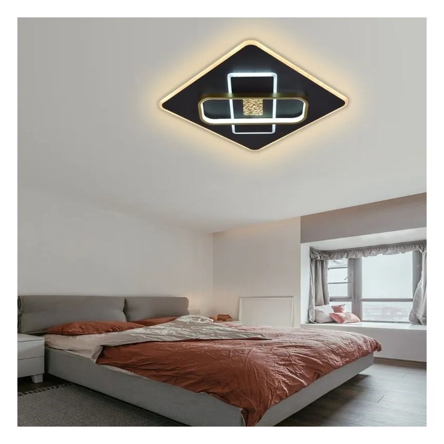 Plafón LED regulable LED/90W/230V 3000-6500K negro + control remoto