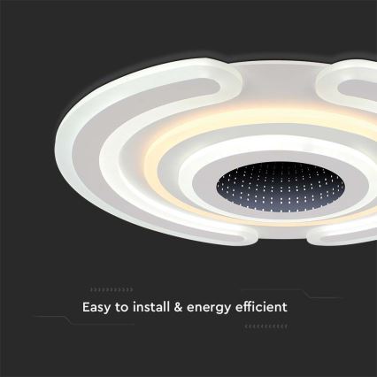Plafón LED regulable LED/95W/230V 3000-6500K diá. 52 cm + control remoto