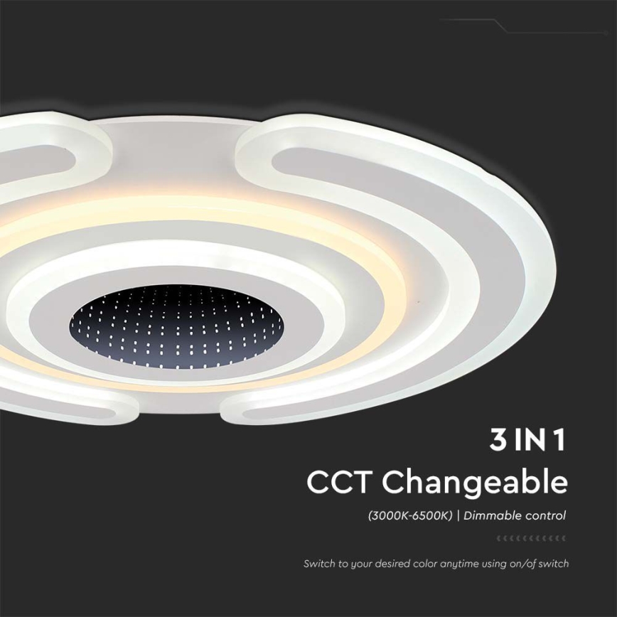 Plafón LED regulable LED/95W/230V 3000-6500K diá. 52 cm + control remoto