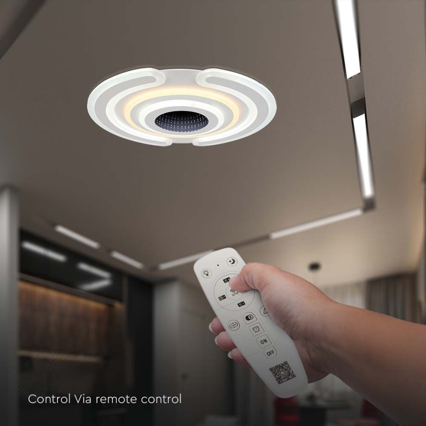 Plafón LED regulable LED/95W/230V 3000-6500K diá. 52 cm + control remoto