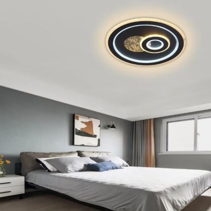 Plafón LED regulable LED/95W/230V 3000-6500K negro + control remoto