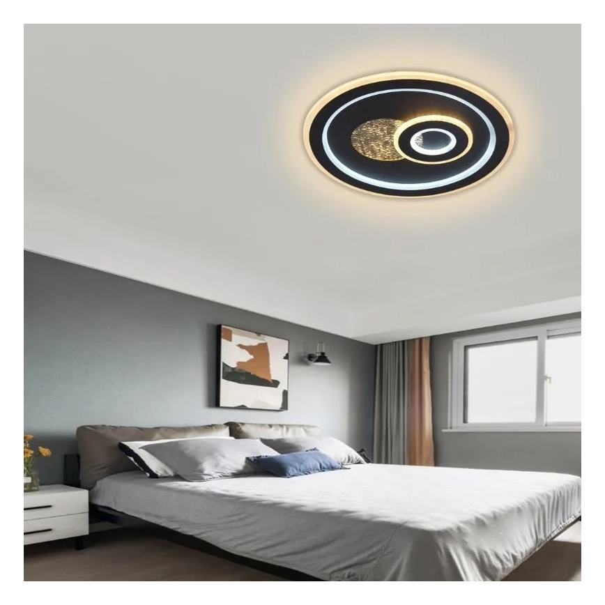 Plafón LED regulable LED/95W/230V 3000-6500K negro + control remoto
