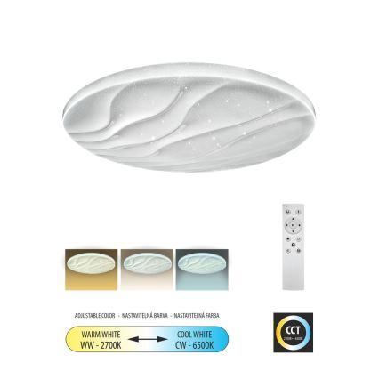 Plafón LED regulable LIKA LED/36W/230V 2700-6500K diá. 48 cm + control remoto
