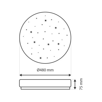 Plafón LED regulable LIKA LED/36W/230V 2700-6500K diá. 48 cm + control remoto