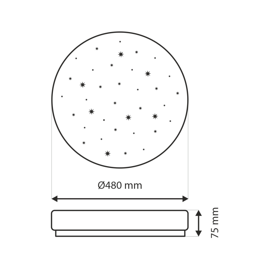 Plafón LED regulable LIKA LED/36W/230V 2700-6500K diá. 48 cm + control remoto