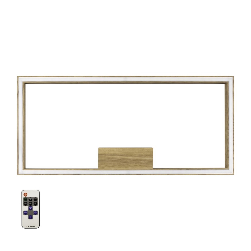 Plafón LED regulable RAMME LED/34W/230V roble mate + control remoto