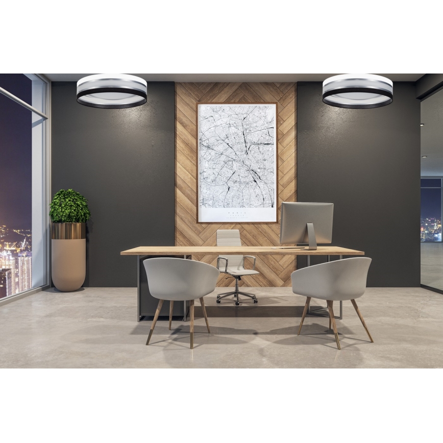 Plafón LED regulable SMART CORAL LED/24W/230V Wi-Fi Tuya negro/blanco + mando a distancia