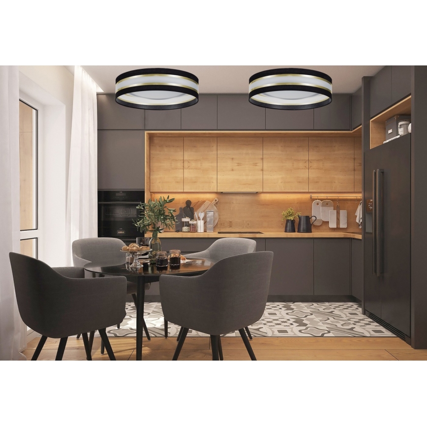 Plafón LED regulable SMART CORAL GOLD LED/24W/230V negro/dorado + mando a distancia