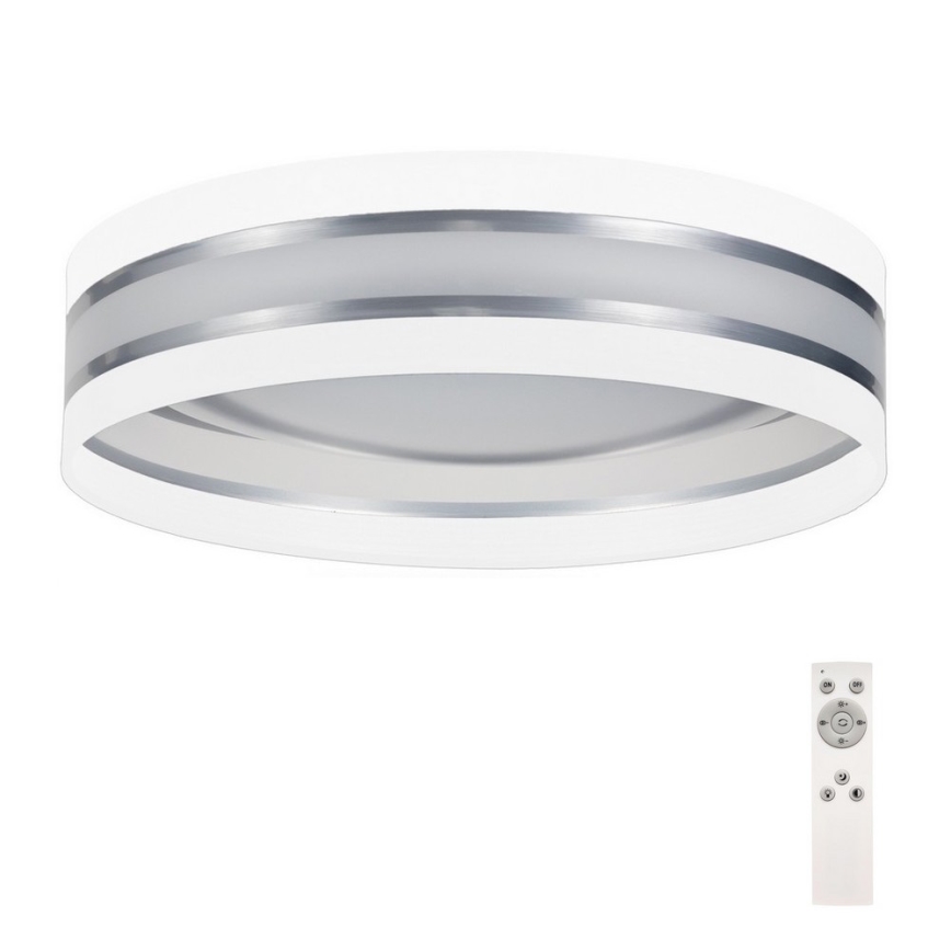 Plafón LED regulable SMART CORAL LED/24W/230V blanco/plata + mando a distancia