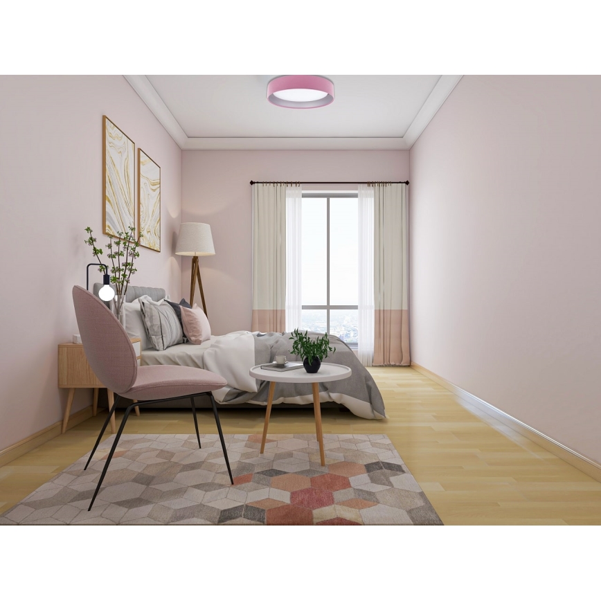 Plafón LED regulable SMART GALAXY LED/24W/230V d. 44 cm rosa/plata 3000-6500K + mando a distancia