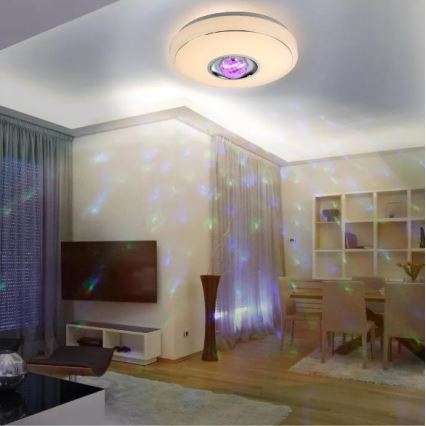 Plafón LED RGB regulable MAGIC DISCO LED/18W/230V + mando a distancia