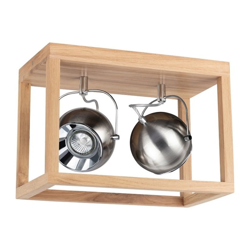 Plafón LED ROY 2xGU10/5W/230V roble mate