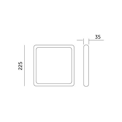 Plafón LED SIGARO SQUARE LED/24W/230V 4000K IP40