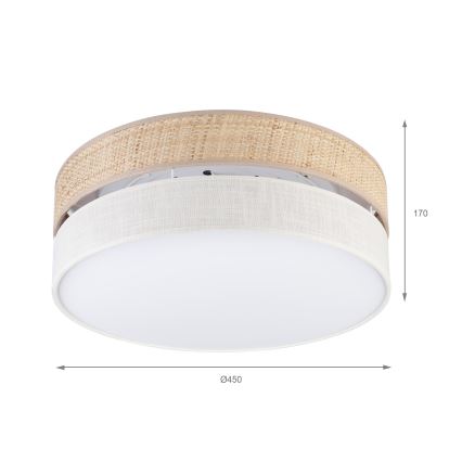 Lámpara de techo LED SIRJA BOHO LED/36W/230V 4000K Ø 45 cm beige/crema