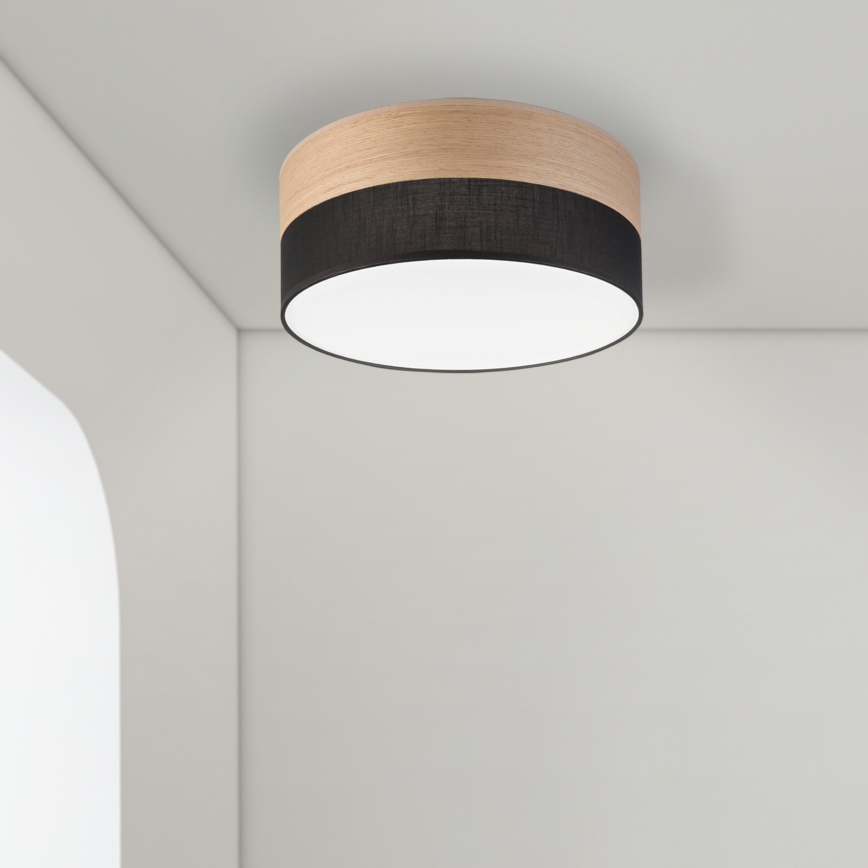 Plafón LED SIRJA WOOD LED/20W/230V diá. 35 cm negro/roble