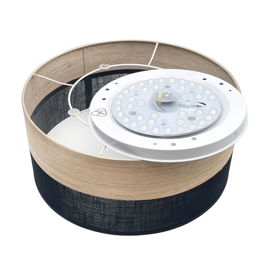 Plafón LED SIRJA WOOD LED/20W/230V diá. 35 cm negro/roble