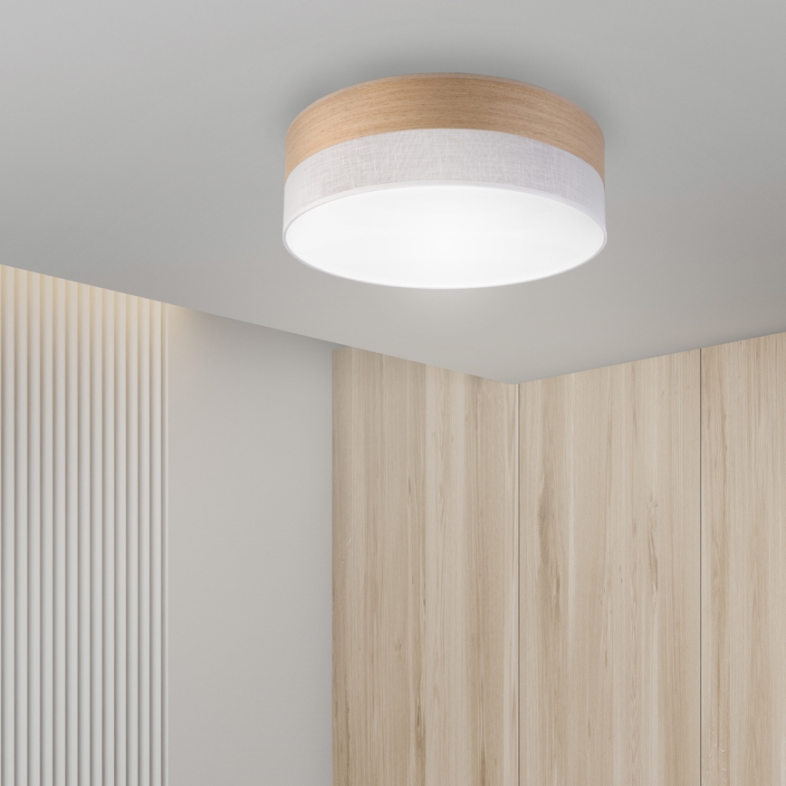 Plafón LED SIRJA WOOD LED/36W/230V diá. 45 cm blanco/roble