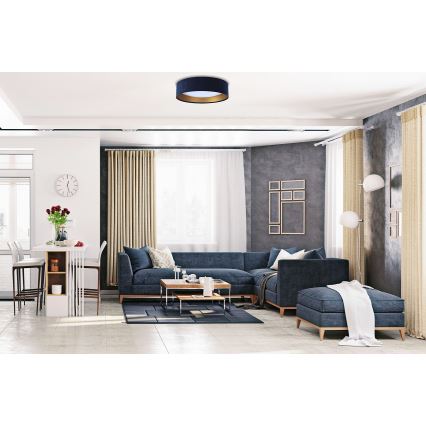 Plafón LED regulable SMART GALAXY LED/24W/230V d. 45 cm 2700-6500K Wi-Fi Tuya azul/dorado + mando a distancia