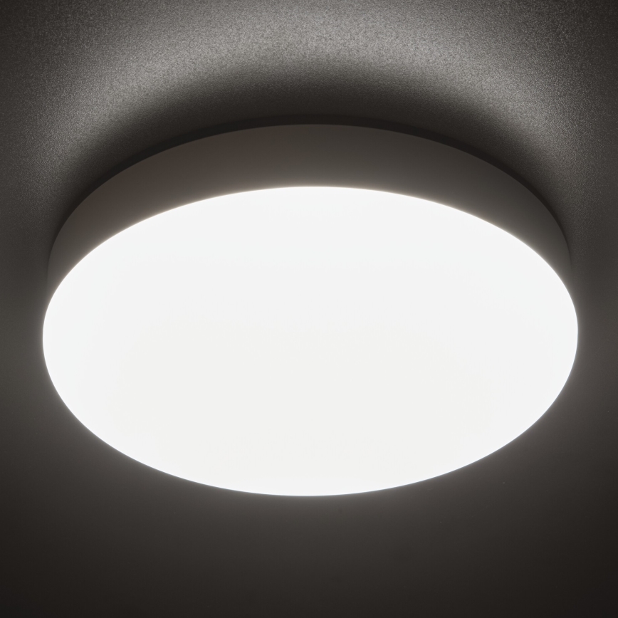 Plafón LED técnico con sensor de movimiento IPER LED/19W/230V IK10 IP65 redondeado blanco