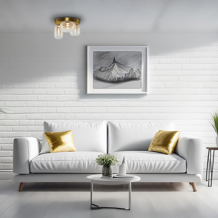 Plafón LED VASO LED/12W/230V diá. 42 cm dorado/ahumado
