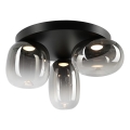 Plafón LED VASO LED/12W/230V diá. 42 cm negro/ahumado