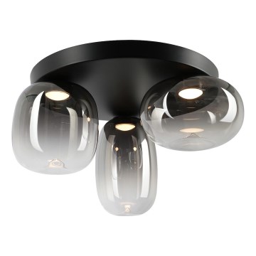 Plafón LED VASO LED/12W/230V diá. 42 cm negro/ahumado