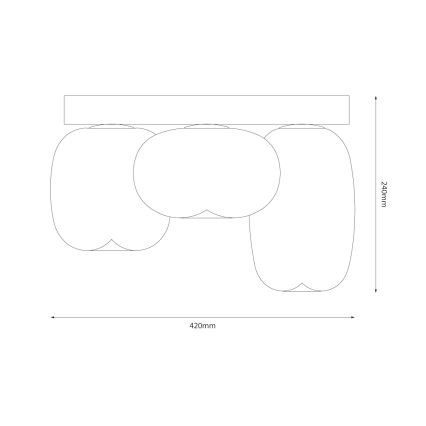 Plafón LED VASO LED/12W/230V diá. 42 cm negro/ahumado
