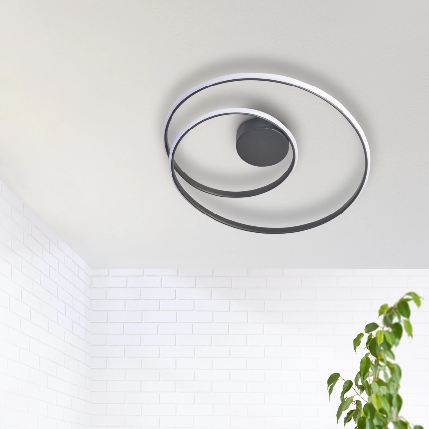 Plafón LED ZEFIRA LED/40W/230V 4000K diá. 50 cm antracita