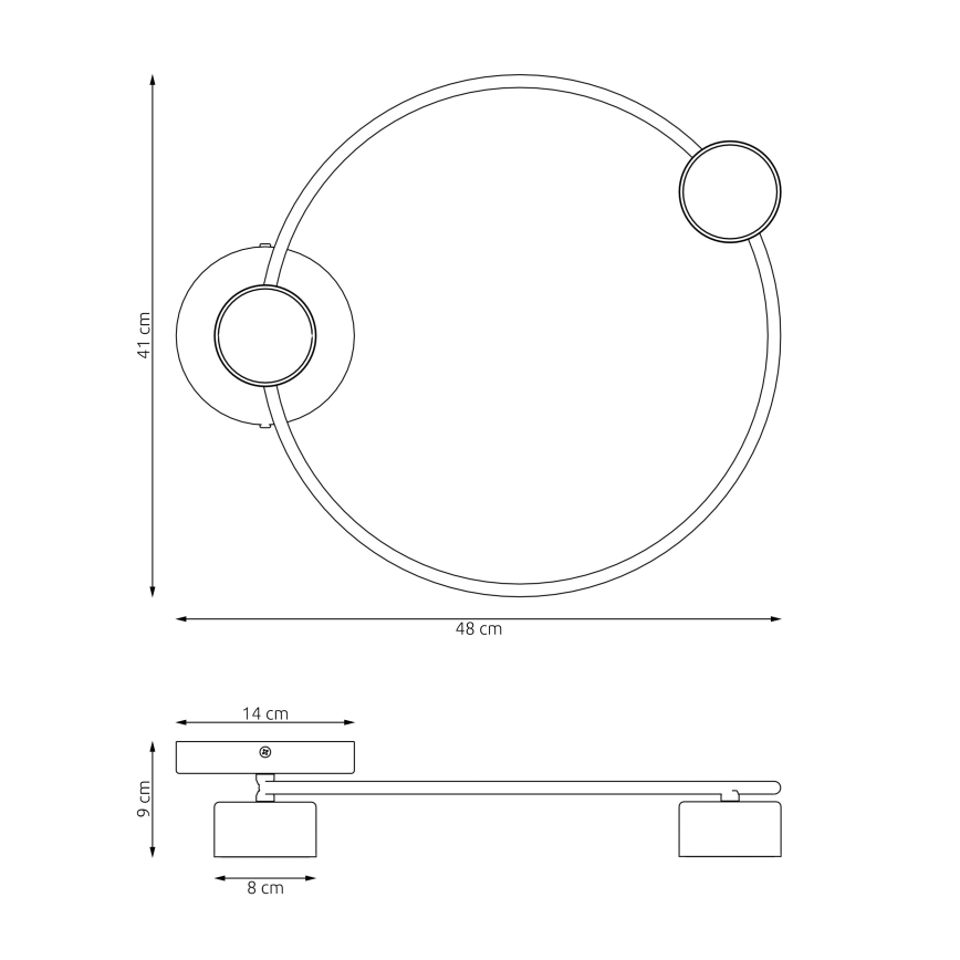 Plafón LUCIO 2xGX53/12W/230V negro