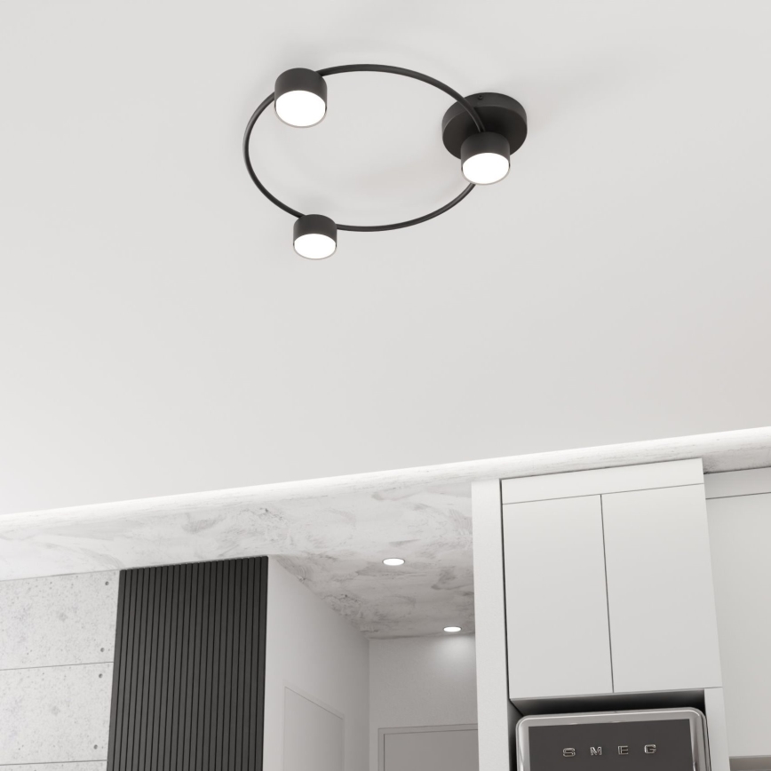 Plafón LUCIO 3xGX53/12W/230V negro