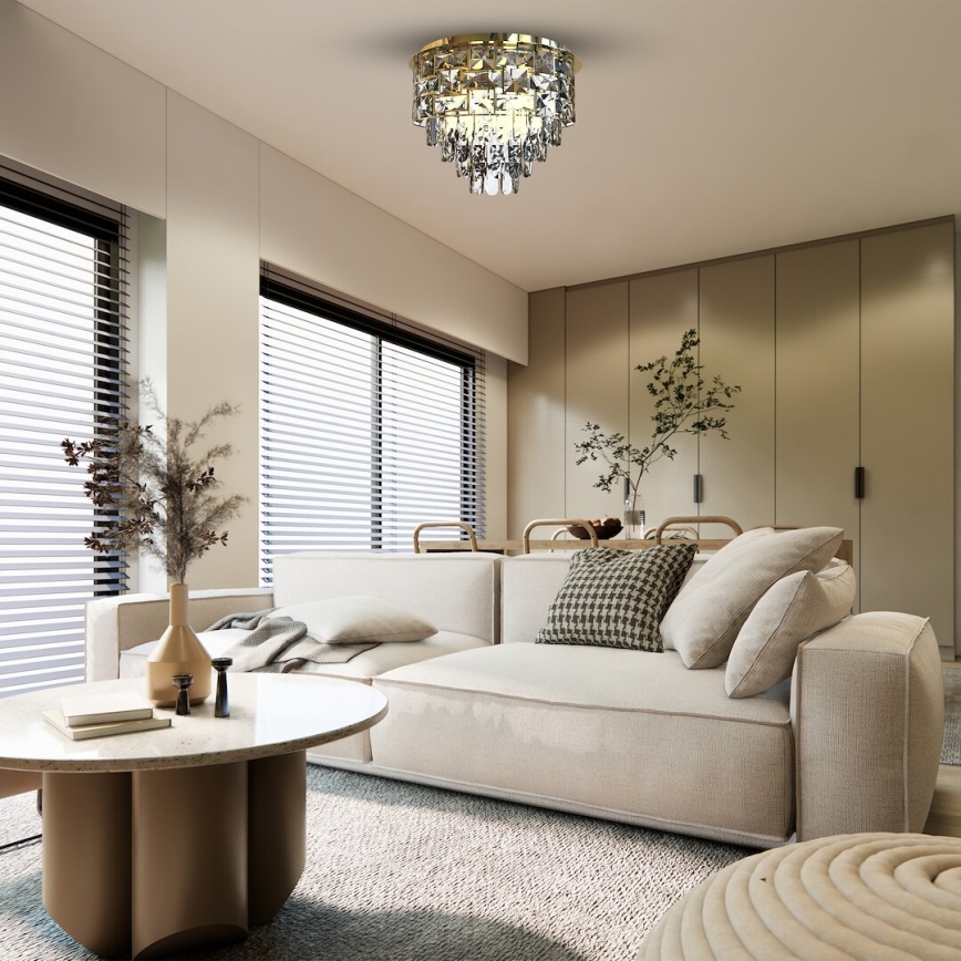 Plafón LUXURIA 9xE14/40W/230V diá. 48 cm dorado