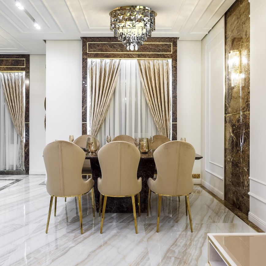 Plafón LUXURIA 9xE14/40W/230V diá. 48 cm dorado