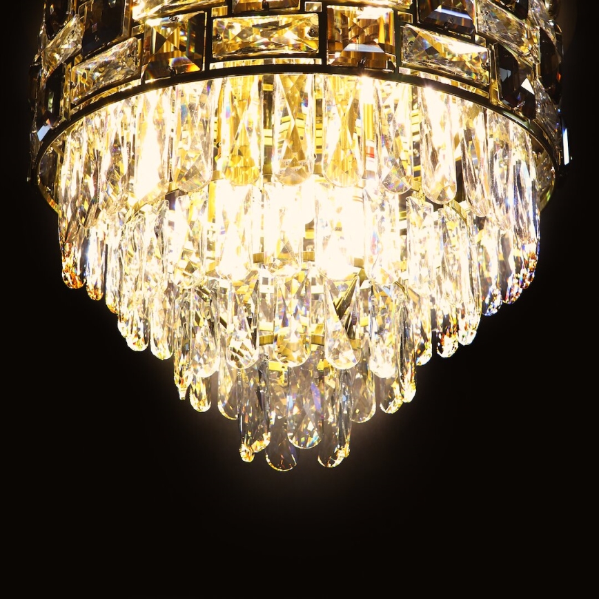 Plafón LUXURIA 9xE14/40W/230V diá. 48 cm dorado