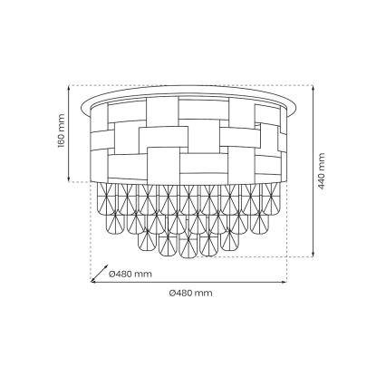 Plafón LUXURIA 9xE14/40W/230V diá. 48 cm dorado