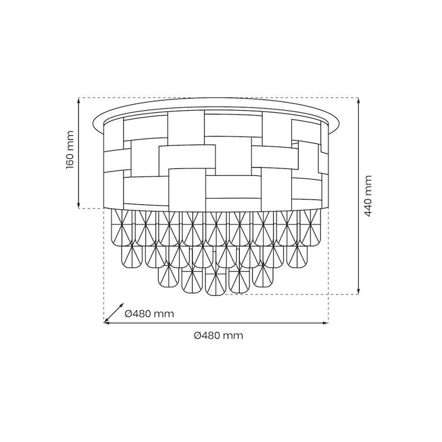 Plafón LUXURIA 9xE14/40W/230V diá. 48 cm dorado