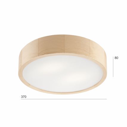 Plafón NATURAL 2xE27/60W/230V ø 37 cm pino