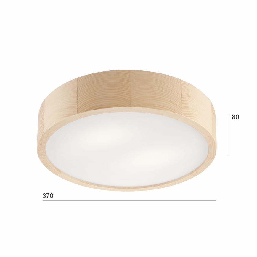 Plafón NATURAL 2xE27/60W/230V ø 37 cm pino