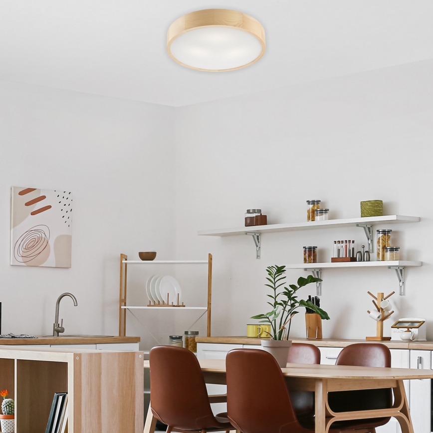 Plafón NATURAL 3xE27/60W/230V ø 47 cm pino