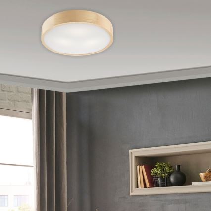 Plafón NATURAL 3xE27/60W/230V ø 47 cm pino