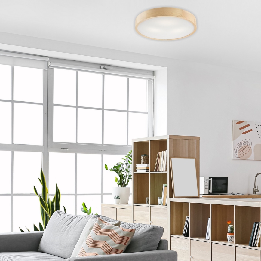 Plafón NATURAL 3xE27/60W/230V ø 47 cm pino