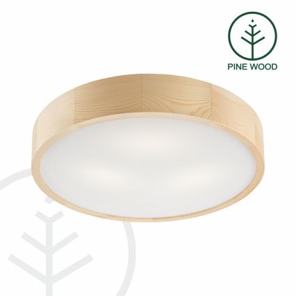 Plafón NATURAL 3xE27/60W/230V ø 47 cm pino