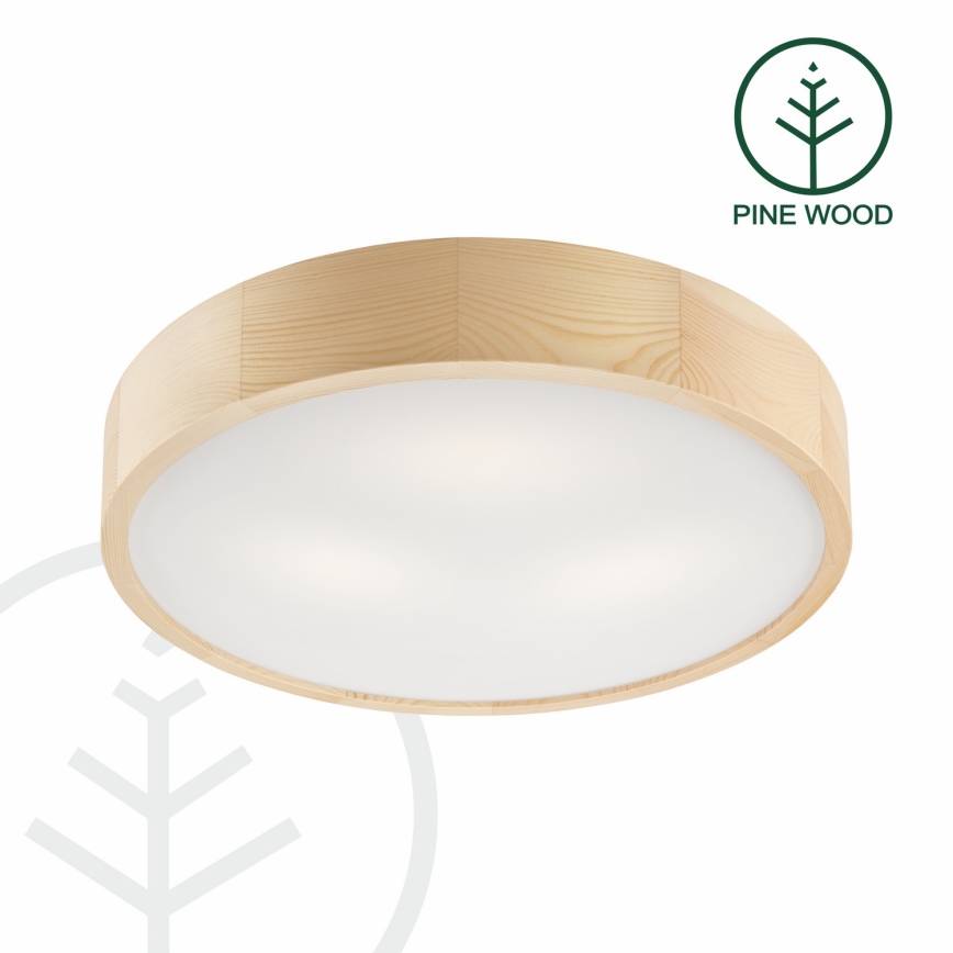 Plafón NATURAL 3xE27/60W/230V ø 47 cm pino