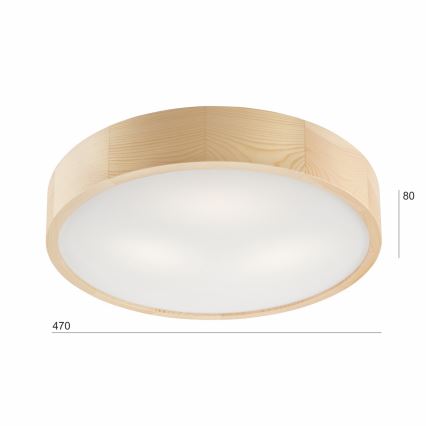Plafón NATURAL 3xE27/60W/230V ø 47 cm pino