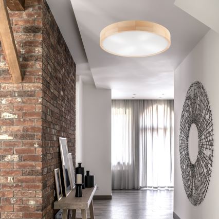 Plafón NATURAL 4xE27/60W/230V ø 57,5 cm pino