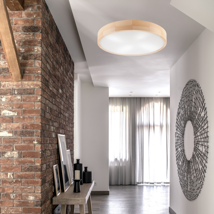 Plafón NATURAL 4xE27/60W/230V ø 57,5 cm pino