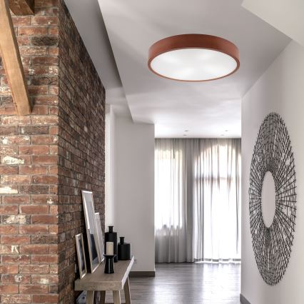 Plafón NATURAL 4xE27/60W/230V ø 57,5 cm pino/marrón