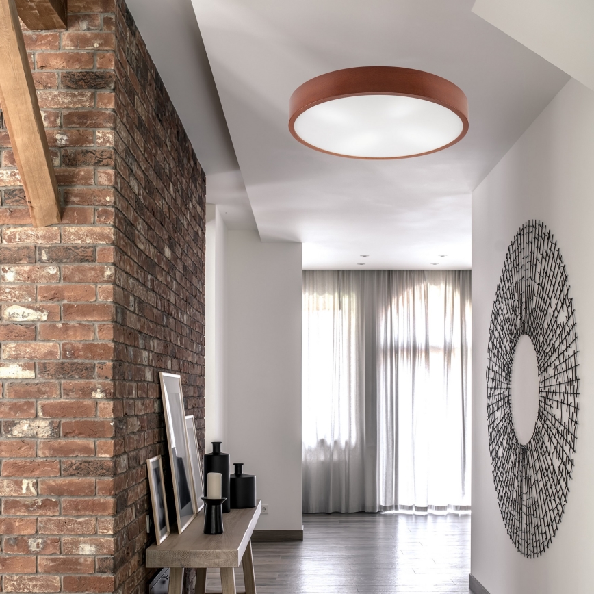 Plafón NATURAL 4xE27/60W/230V ø 57,5 cm pino/marrón